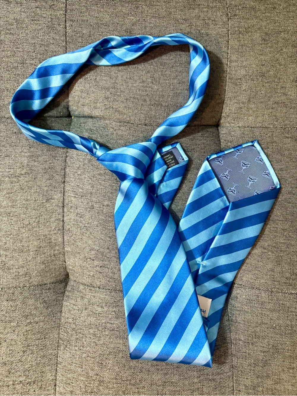 Classic Blue Striped Men's Tie - Bright Blue